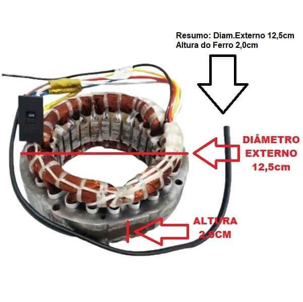 ESTATOR BOBINADO MOTOR VENTILADOR VENTI-DELTA OSCILANTE 50/60CM BIV200W08,5UF GOLD PAR/COL/MESA -*REC-REBOBINADO A MAO -*USAR C/CAP.08,5UF