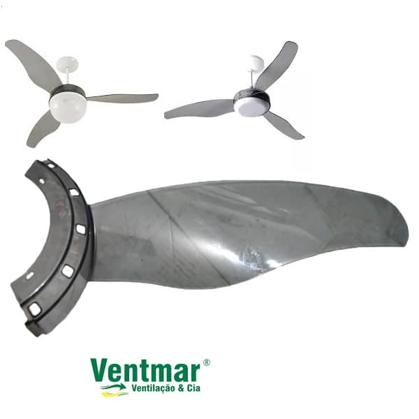 PA HELICE P/VENTILADOR DE TETO ALISEU GEO - PLÁSTICA COR FUMÊ GRAFITE - PÁ ALISEU GEO FUMÊ - *VENDIDA P/UNIDADE - foto 1 de 3