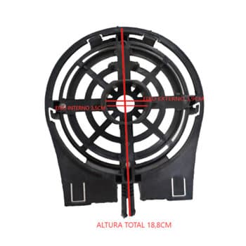 TAMPA DIANTEIRA P/VENTILADOR VENTISOL MX 60CM/POWER 70CM MX ANEL FRONTAL VO PR COM PINO C/ROSCA P/PORCA DA GRADE - MONTAR C/ROL-0608