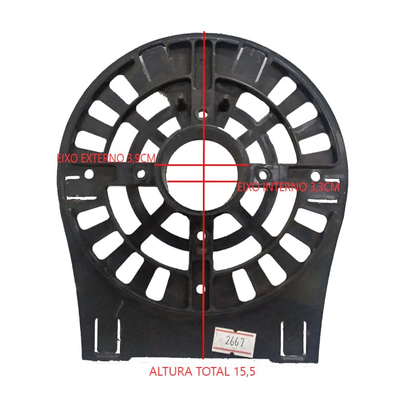 TAMPA DIANTEIRA P/VENTILADOR VENTISOL MX 50/60 + POWER 70CM PRETA - ANEL FRONTAL 0173 PLAST MX C/ROSCA P/PORCA DA GRADE - SEM PINO - foto 1 de 3