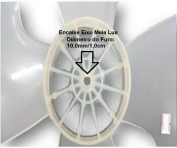 HELICE DE 50CM P/VENTILADOR LOREN SID 50CM 4PAS TRANSPARENTES - ENCAIXE EIXO 10,0MM PONTA REDONDA - COM TRAVA TRASEIRA