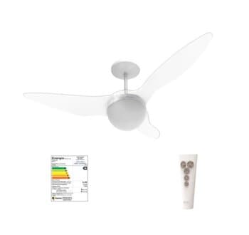 VENTILADOR DE TETO ALISEU TERRAL 110V150W CRISTAL LUM.P/2-LAMP CONTROLE REMOTO 3VEL - MAIOR VENTILACAO+SILENCIOSO *CONSUMO A