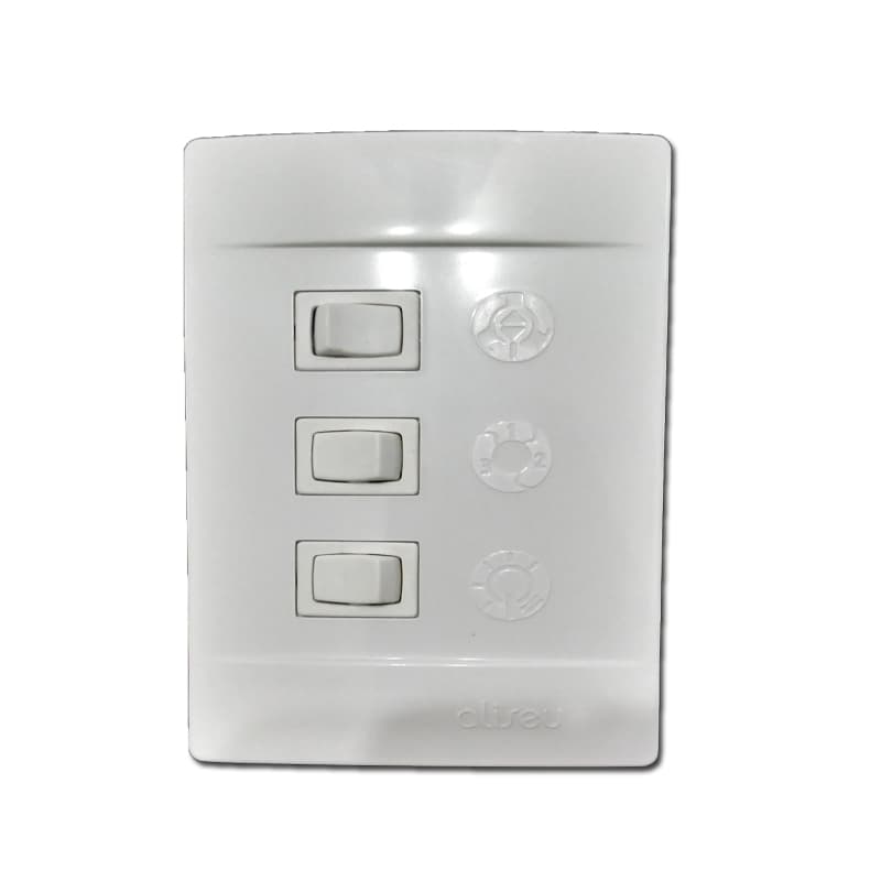 Chave P/Ventilador de Teto ALISEU 110Volts Original TIPO-A P/Modelos PLUS C/BLUETOOTH/DUO GEO JET NANO SLIM SMART TERRAL WAVE - 3-VEL R1L S/CAPACITOR