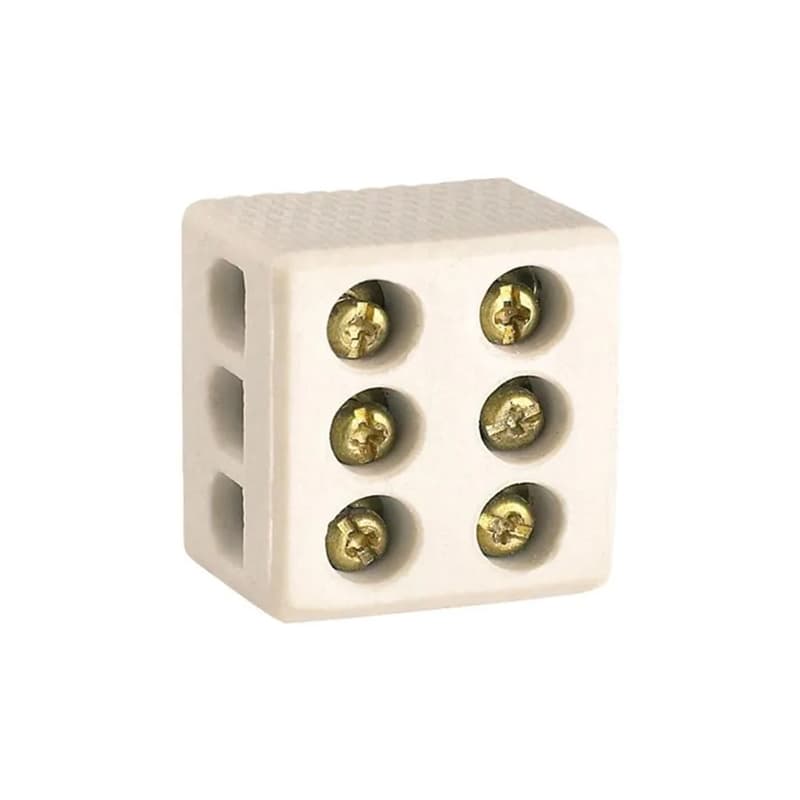 CONECTOR DE PORCELANA P/CONEXÕES DE FIOS E CABOS ELÉTRICOS DE ATÉ 10,0MM - CONECTOR P/FIOS 6,0MM DE CHUVEIRO - foto 1 de 1