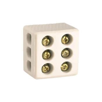 CONECTOR DE PORCELANA P/CONEXÕES DE FIOS E CABOS ELÉTRICOS DE ATÉ 10,0MM - CONECTOR P/FIOS 6,0MM DE CHUVEIRO