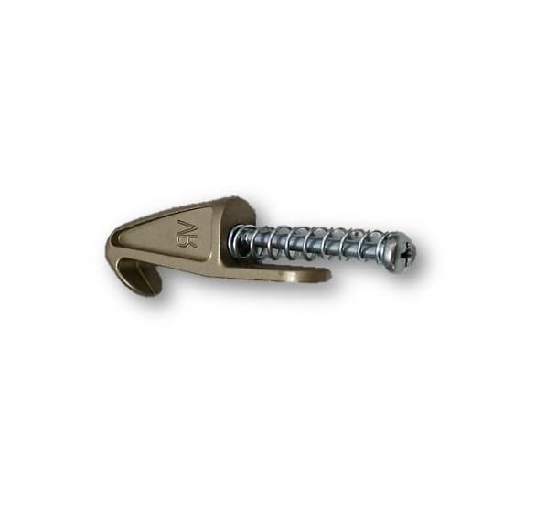GARRA TRAVA PLáSTICA COM MOLA DO VIDRO VENTILADOR VOLARE PLATINUM PREMIUM - COR GOLD - FIXAR O VIDRO NA LUMINáRIA - *VENDIDA P/UNIDADE - foto 1 de 3
