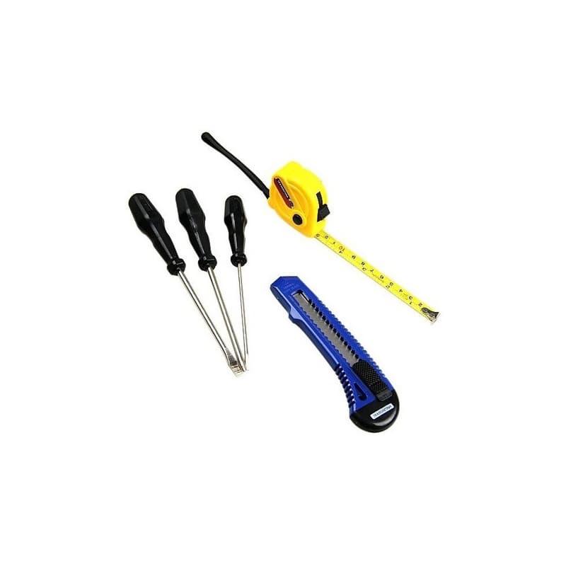 KIT DE FERRAMENTAS TRAMONTINA COM TRENA ESTILETE E CHAVES DE FENDA P/USO DOMÉSTICO 5 PEÇAS - foto 1 de 2