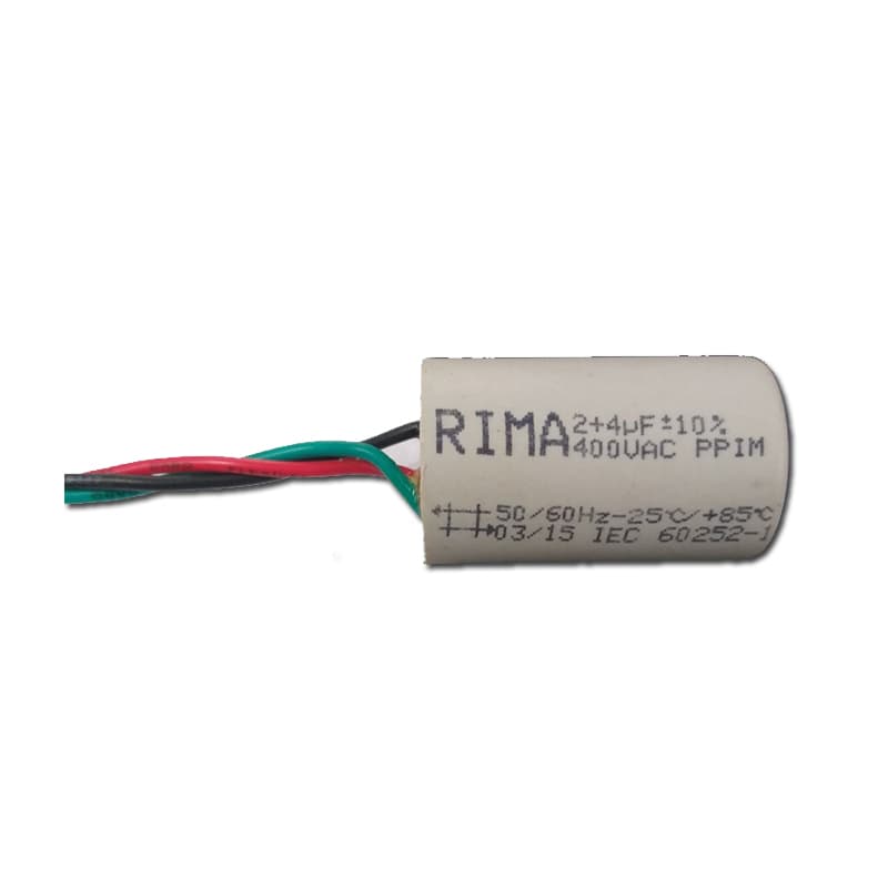 CAPACITOR 006,0UF 3FIOS 2,0+4,0MF RD 400VAC - P/VENTILADOR DE TETO ARGE ECONOMIC 110V / VENTILADOR ALISEU SLIM / EXAUSTOR VENTI-DELTA 40CM BIV - foto 1 de 1