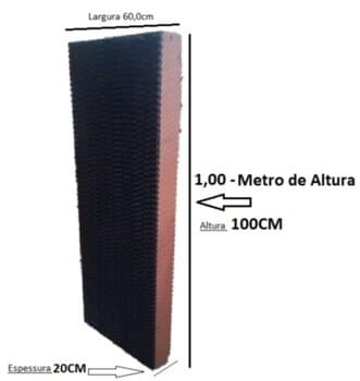 COLMEIA P/CLIMATIZADOR - ESP.20,0CM X L60,0 X A/C100,0CM TRASEIRA ROTOPLAST/ MEGA BRISA/ ECOBRISA - PAINEL EVAPORATIVO 10060-20
