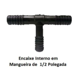 ADAPTADOR NIPEL CONEXãO EM Tê INTERNO PLáSTICO COR PRETA - ENCAIXE PARA MAGUEIRA DE 1/2 POLEGADAS