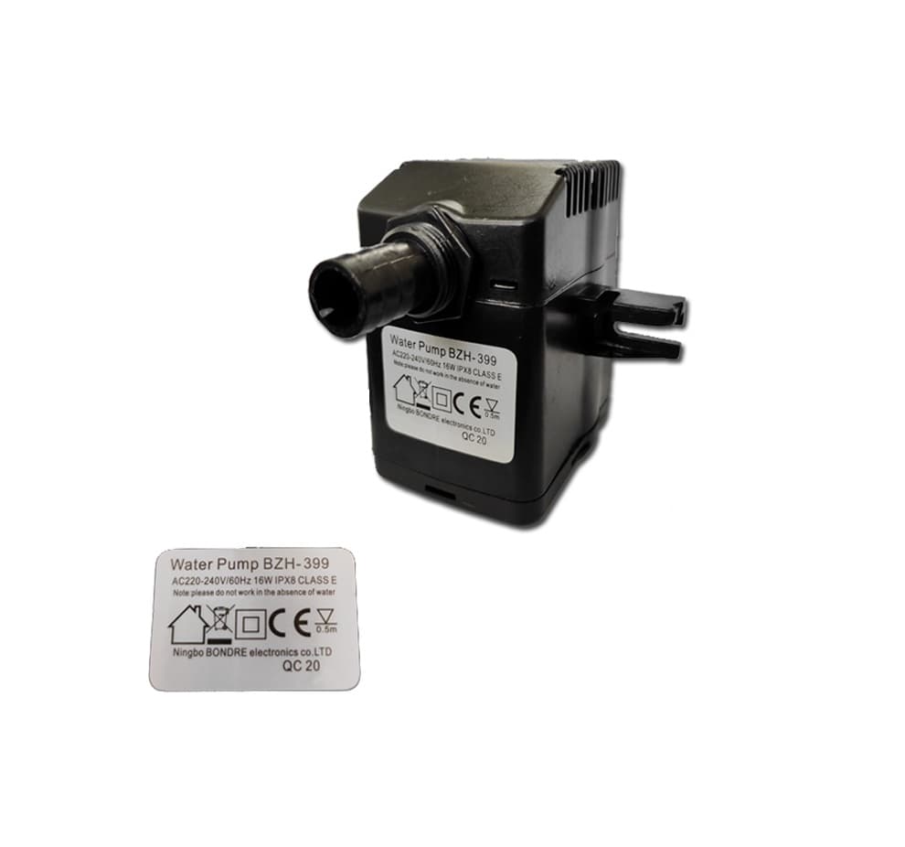 BOMBA DE AGUA 1000LH 220V016,0W HMAX 1,50MT P/CLIMATIZADOR VENTISOL CLI-02 CLIPRO45LT CLIPRO70LT CLIPRO100LT MWM M4500 MWM M9000 - 60HZ MOTO BOMBA ORI