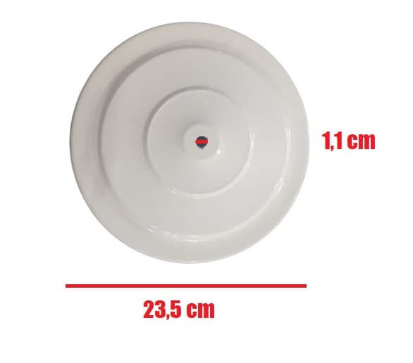 PLAFON DE ACABAMENTO P/VENTILADOR DE TETO SEM LUZ - LUMINÁRIA CEGA P/ÁREA GOURMET - PLAFON CEGO ARIZONA METAL COR BRANCA - foto 1 de 3