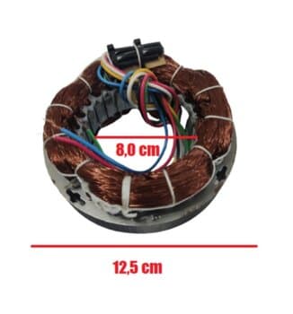 ESTATOR BOBINADO MOTOR EXAUSTOR LOREN SID 30/40CM BIVOLTS 130W - USAR C/CAP.06,0UF