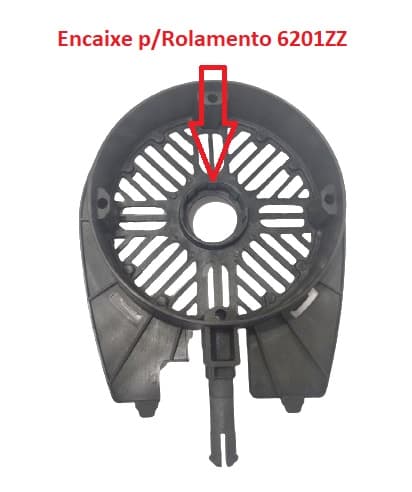 TAMPA DO MOTOR VENTILADOR DOMINA 50/60CM - DIANTEIRA NEW ESTAMPADA DIAMETRO 11,9CM - ENCAIXE P/ROLAMENTO 6201ZZ - foto 1 de 3