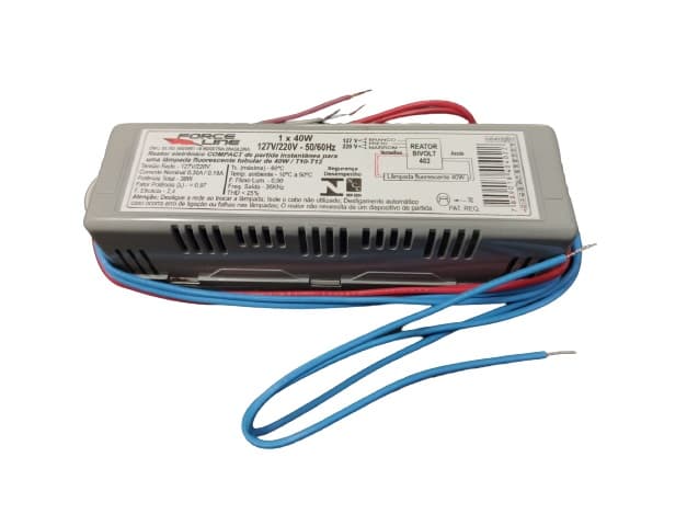 REATOR ELETRÔNICO P/LÂMPADA FLUORESCENTE 1 X 30 X 36 X 40W BIVOLT SM (OCP-0004) - foto 1 de 2