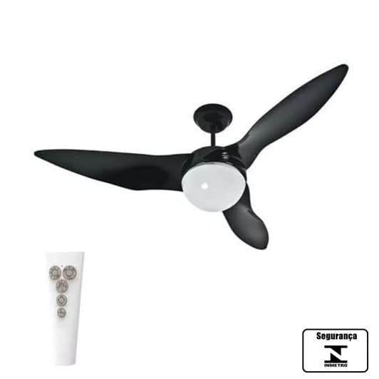 VENTILADOR DE TETO ALISEU TERRAL 110V150W PRETO LUM.P/2-LAMP CONTROLE REMOTO 3VEL - MAIOR VENTILACAO+SILENCIOSO *CONSUMO A - foto 1 de 3