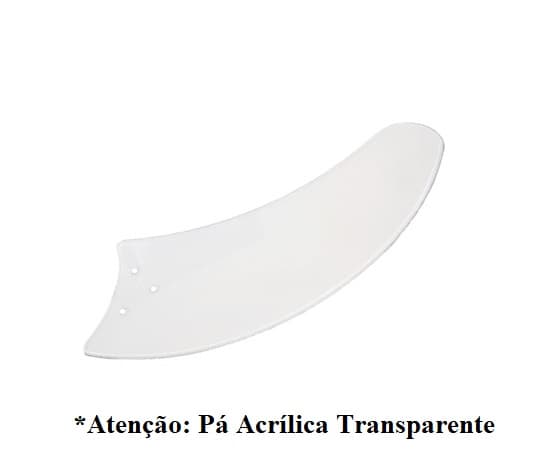 PÁ HÉLICE P/VENTILADOR DE TETO TRON - PLÁSTICA CRISTAL FACÃO *VENDIDA P/UNIDADE - AURA BÚZIOS MAX/MAX SL MAX LED CLEAN CHANCELER - ORIGINAL TRANSPARE - foto 1 de 3