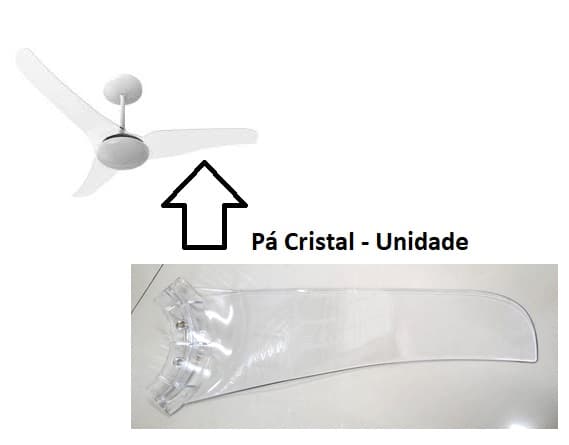 PA HELICE P/VENTILADOR DE TETO ALISEU SLIM COR CRISTAL TRANSPARENTE -*VENDIDA P/UNIDADE*- PA PLASTICA ALISEU SLIM - foto 1 de 5