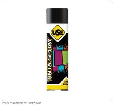 SPRAY TINTA COR PRETO BRILHANTE 350/400ML - VÁRIAS MARCAS* - foto 1 de 2