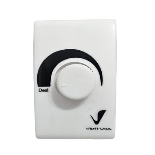 CHAVE P/ VENTILADOR DELTA VENTURA 50/60CM - CONTROLE DE VELOCIDADE ROTATIVO BIV C/DIMER ATÉ 0200W - COMPACTA CAIXA FUNDO BRANCA 7X8CM - foto 1 de 2