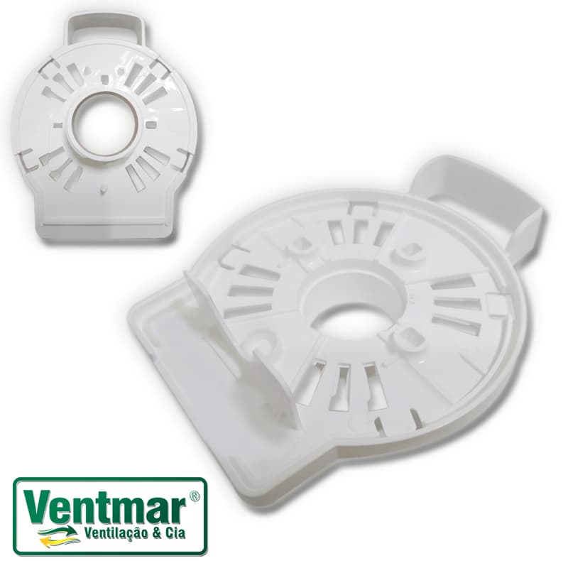 TAMPA DIANTEIRA DO VENTILADOR VENTISOL NOTOS TURBO 30/40/50CM PLASTICA - ANEL FRONTAL/CAPA DE MONTAGEM DIANTEIRA DO MOTOR COM ALCA - foto 1 de 2