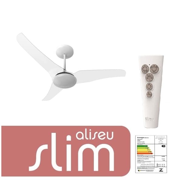 VENTILADOR DE TETO ALISEU SLIM 110V06,0UF 130W CRISTAL LUM.LED12W 6000K LUZ BRANCA - CONTROLE REMOTO C/CAP.10UF - foto 1 de 2
