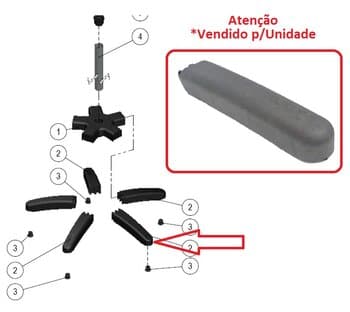 PONTEIRA Pé DA BASE DA COLUNA DO VENTILADOR DôMINA 50/60CM - PLáSTICO PRETO