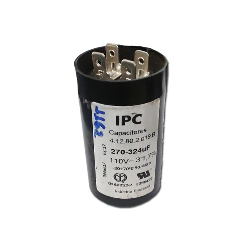 CAPACITOR 270,0UF / 324,0UF 2/4TERMINAIS RD - VN-110/VN-110VOLTS 50/60HZ - SERVE P/LIQUIDIFICADOR JL COLOMBO PREEMIE - foto 1 de 1