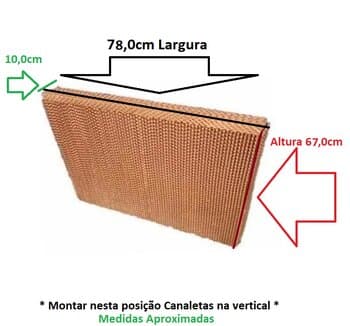 COLMEIA P/CLIMATIZADOR - E10,0X L78,0 X A/C067,0CM TRASEIRA MEGA BRISA MB70 MC70 - PAINEL EVAPORATIVO 06778-10