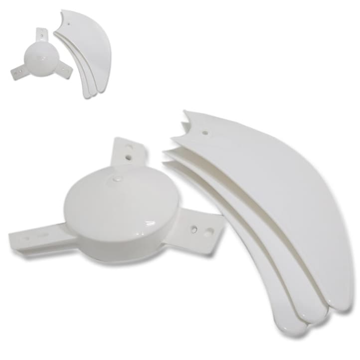 HELICE DE 65CM VENTILADOR VENTI-DELTA SUPER 65CM 3PAS BRANCA - ENCAIXE 10,0MM PONTA MEIA LUA S/TRAVA TRASEIRA KIT C/04-ITENS 1-CENTRO/CUBO+3-PAS - foto 1 de 4