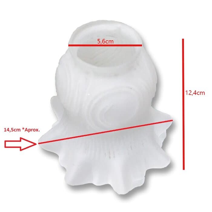 GLOBO CUPULA TULIPA DE VIDRO P/VENTILADOR DE TETO - TULIPA DE VIDRO MODELO FLOR CARACOL VIDRO FOSCO - COM COLARINHO - foto 1 de 4