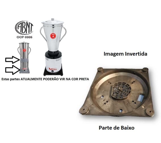 BASE INFERIOR LIQUIDIFICADOR VITALEX DE 4, 6, 8 OU 10 LITROS - BASE X MOTOR PARTE INFERIOR MODELO ANTIGO PLáSTICO COR PRETA - SERVE PARA 4 6 8 E 10 LI - foto 1 de 2