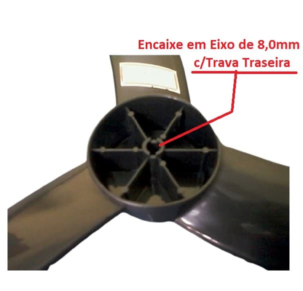 HELICE P/VENTILADOR DE 50CM VENTISOL 3PÁS PRETA NEW G3 MX - F08,0MM PONTA REDONDA C/TRAVA TRASEIRA - FIXAR C/PORCA ROSCA ESQUERDA - foto 1 de 2