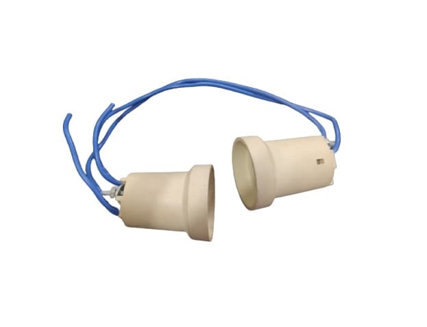 SOQUETE PLÁSTICO P/VENTILADOR DE TETO ALISEU TERRAL - KIT C/02-SOQUETES + CABO ELÉTRICO + CASQUILHO ILHÓS DE CONTATO - foto 1 de 1