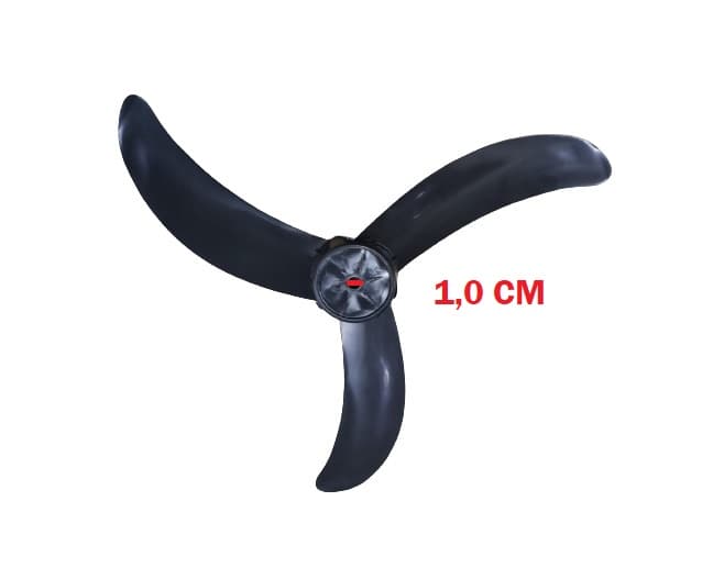 HELICE DE 50CM P/VENTILADOR TRON 3PAS COR PRETA MODELO SLIM ATUAL - PONTA REDONDA EIXO 10,0MM C/TRAVA TRASEIRA *FIXADA SOB/PRESSAO - foto 1 de 2