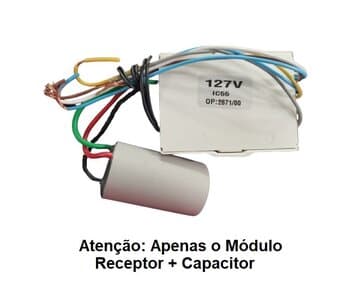 MODULO RECEPTOR DO CONTROLE REMOTO VENTILADOR ALISEU 110V10,0UF - DUO FAROU GEO INSPIRE JET NANO SLIM SMART TRADICIONAL WAVE - P/KIT IC55-110V CAP.3F