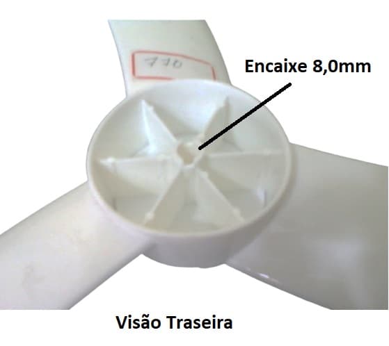 HELICE P/VENTILADOR DE 50CM VENTISOL 3PÁS BRANCA NEW G3 MX - F08,0MM PONTA REDONDA C/TRAVA TRASEIRA - foto 1 de 2