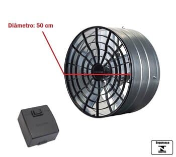 EXAUSTOR DE 50CM VENTISOL 220V150W A/VAZÃO 5000M3/H 1200RPM 1/4CV - VENTILADOR AXIAL 50CM COMERCIAL PAREDE E DUTOS DE VENTILAÇÃO.