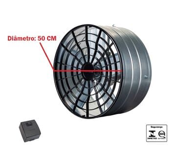 EXAUSTOR DE 50CM VENTISOL 110V150W A/VAZÃO 05000M3/H 1200RPM 1/4CV - VENTILADOR AXIAL 50CM COMERCIAL PAREDE E DUTOS DE VENTILAÇÃO