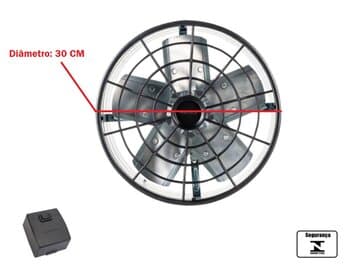 EXAUSTOR DE 30CM VENTISOL 220V130W USO COMERCIAL 5PAS CINZA ALTA VAZÃO-1500M3/H BAIXA ROTAÇÃO-1650RPM - C/CHAVE REVERSÃO