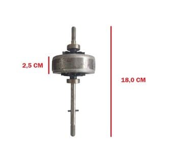 ROTOR DO MOTOR VENTILADOR VENTISOL 50/60CM BIV MX 200W - EIXO MAÇIÇO C/ROSCA NAS PONTAS - P/HEL-08,0MM C/ROL-0608ZZ - CONTATO-15MM MAGNÉTICO-70MM DIÂM