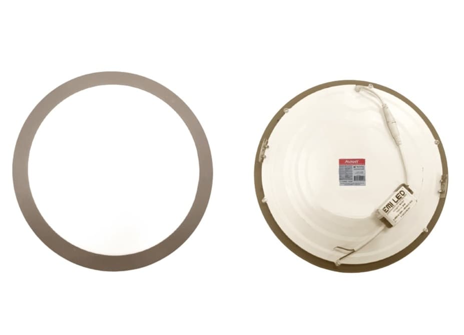 LUMINÁRIA PLAFON PAINEL LED EMBUTIR RD29,5CM P/VENTILADOR DE TETO VENTI-DELTA TORNADO - 24W6500KBIV BRANCA B/MARROM + SUPORTE - ORIGINAL - foto 1 de 4