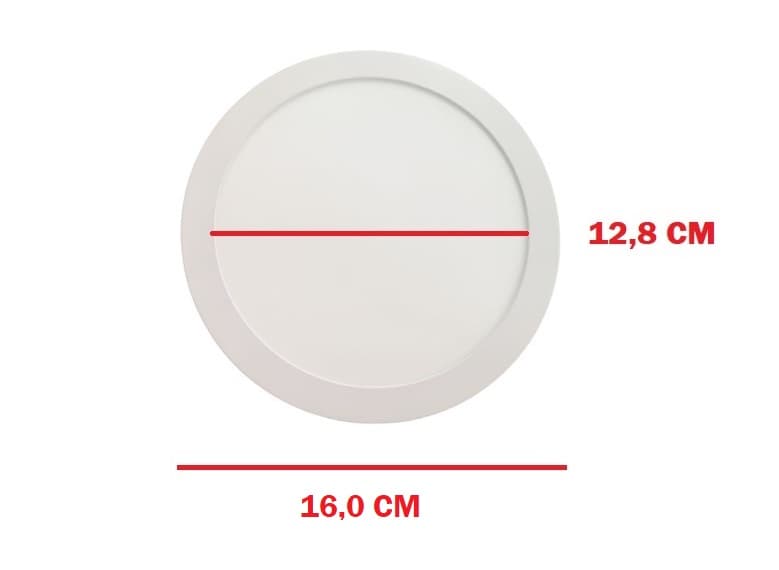 LUMINÁRIA PLAFON PAINEL LED SOBREPOR RD16,0CM - 12W6500KBIV BRANCA B/BRANCA C160XL160XA28MM - ALTA POTÊNCIA - foto 1 de 3