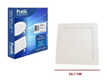 LUMINÁRIA PLAFON PAINEL LED EMBUTIR QD16,0CM P/VENTILADOR DE TETO - 12W6500KBIV BRANCA B/BRANCA - PRATIK 720 Lumens