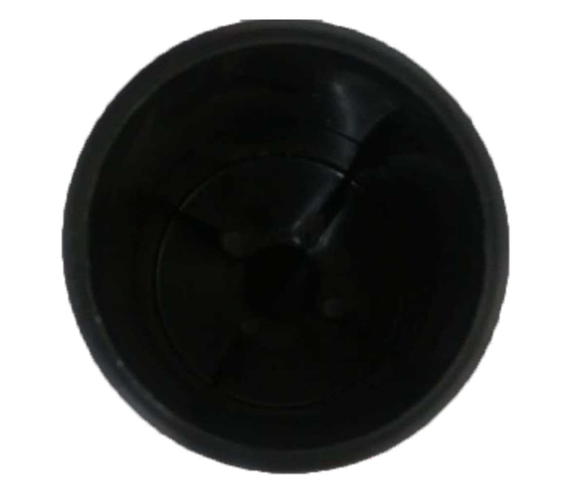 CARENA ACABAMENTO DA HASTE TUBO PLÁSTICO COR PRETA - P/VENTILADOR DE TETO LOREN SID - KIT C/2PEÇAS QUE SE ENCAIXAM - foto 1 de 2