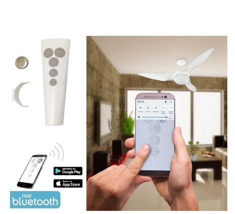CONTROLE REMOTO VENTILADOR ALISEU 110V10,0UF KIT IC55 PLUS BLUETOOH P/DUO INSPIRE SPECIAL NANO SLIM SMART WAVE + OUTROS - TRANSM.+RECEP.C/CAPACITOR - foto 1 de 4