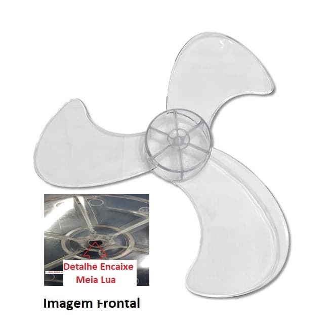 HELICE P/VENTILADOR DE TETO ACVENT AC VENT AC-VENT 40CM - TREVISO ECLIPSE SATURNO - 3PAS ACRILICAS ENCAIXE SOBRE-PRESSAO FURO 08,0MM - foto 1 de 3