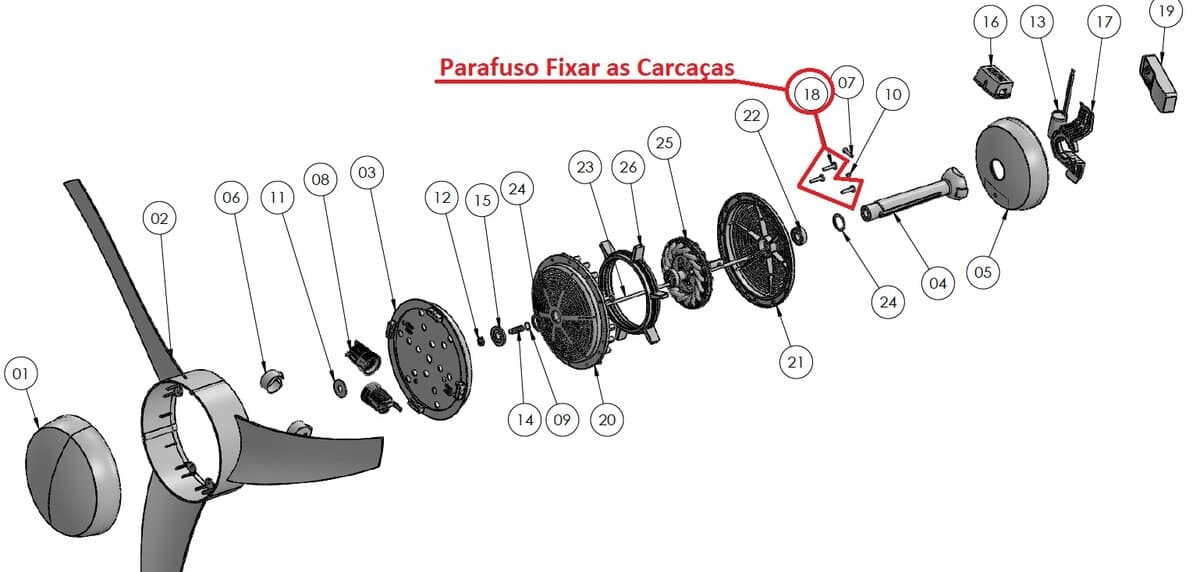 PARAFUSO DE FIXAçãO DAS CARCAçAS DO MOTOR VENTILADOR DELTA LUNIK / EFYX - PARAFUSO PLASTIC 5 X 25 MM C/FLANGE -*VENDIDOS P/UNIDADE - foto 1 de 3