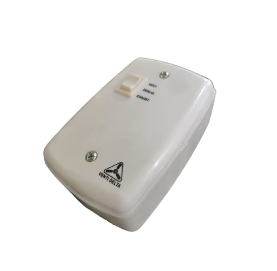 CHAVE PARA VENTILADOR - CHAVE PARA EXAUSTOR 1 TECLA LIGA/DESLIGA+REVERSãO ESPELHO 4X2 COM FIOS - SALCHAVE PARA EXAUSTOR VENTI-DELTA 30CM 220V C/CAP.02 - foto 1 de 3