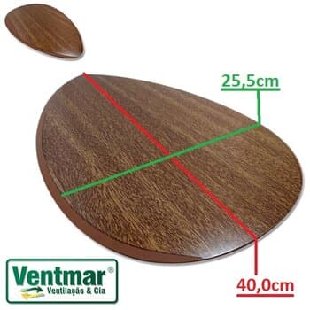 PÁ HÉLICE P/VENTILADOR DE TETO - MDF FOCUS PÉTALO COR MOGNO - SEM FURAÇÃO - SERVE P/VÁRIOS MODELOS DE VENTILADORES *VENDIDA P/UNIDADE